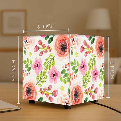 Nutcase Cube Lamp for Bedroom – Mini LED Lamps for Home - Floral