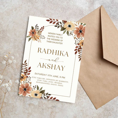 Reception Cards for Wedding - Personalized Marriage Invitation Card