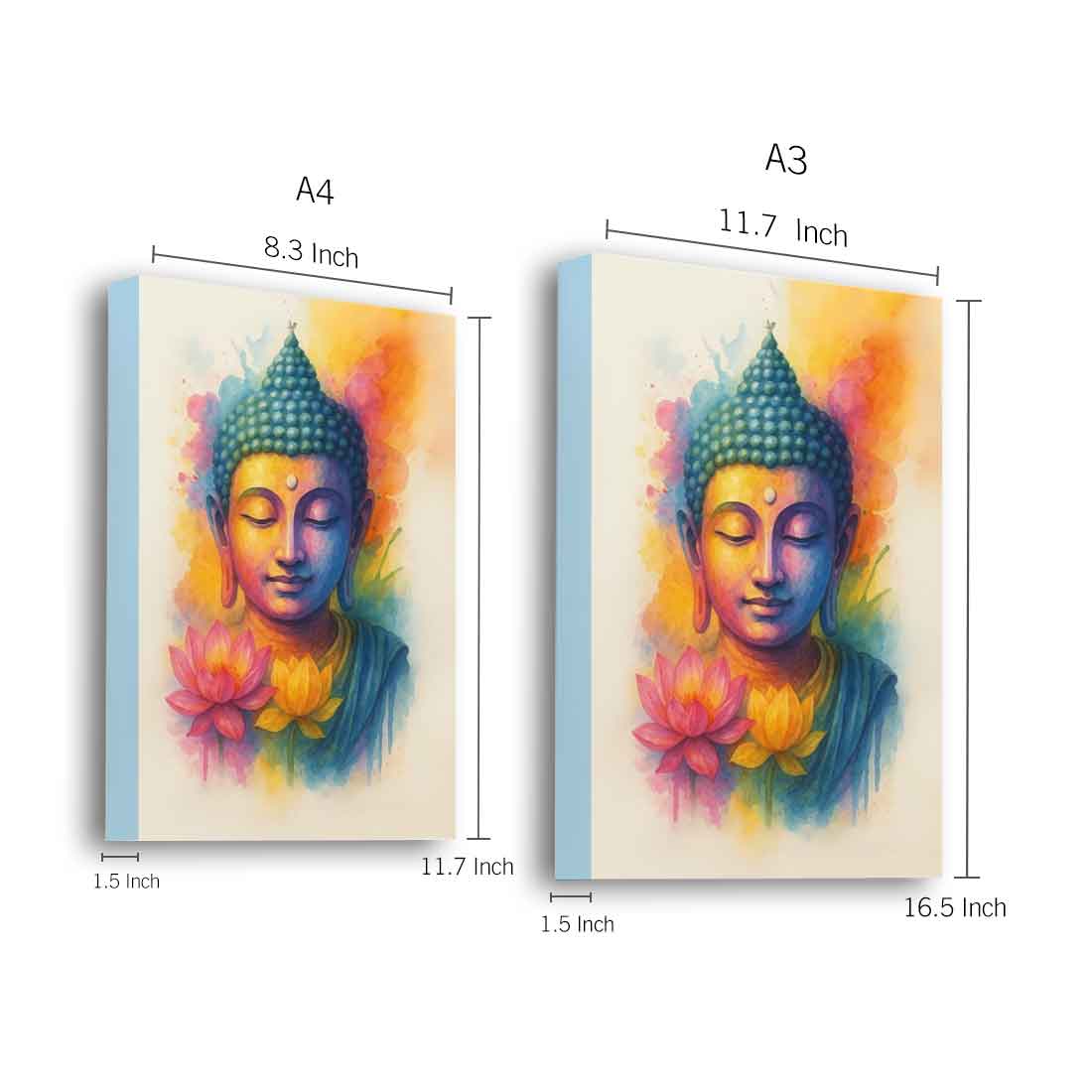 Buddha Frame Photo with LED Lighting – Premium Acrylic Wall Art for Home & Office Décor