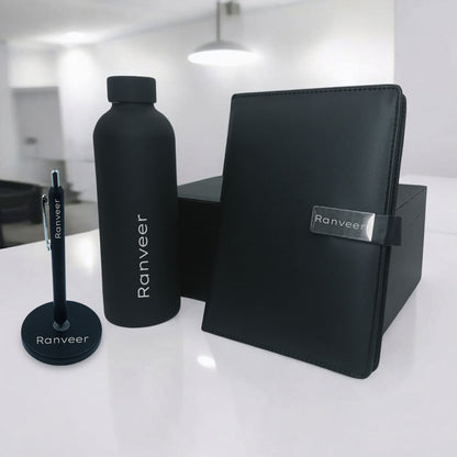 Personalized Teachers Day Present Gift Set with Pen for Teacher, Diary & Bottle