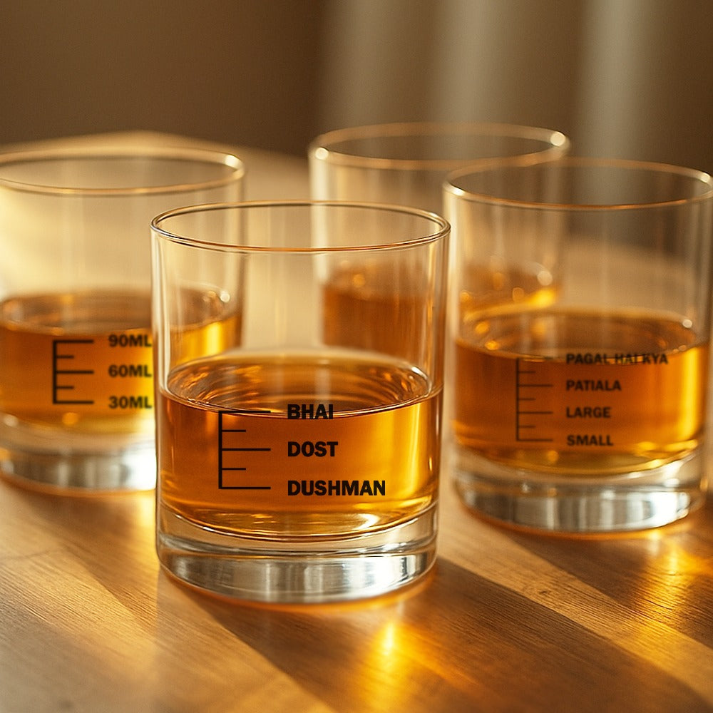 Whiskey Glasses Set Of 4 -  Anniversary Birthday Gift for Husband Bf - Funny Bar Gifts