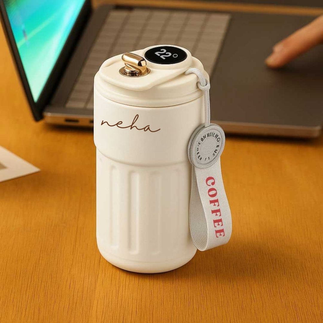 Nutcase Coffee Cup Temperature Display-500ml Insulated Coffee Flask Made with 304 Stainless Steel