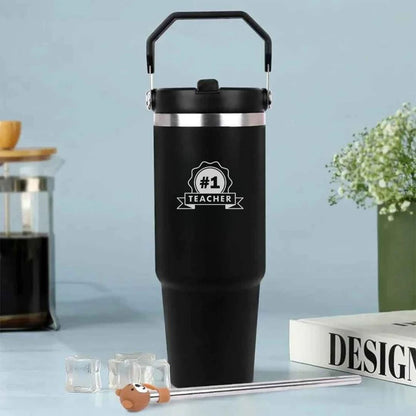 Insulated Tumbler with Handle 900ml Stainless Steel Vacuum Flask - Perfect Teacher Day Gift