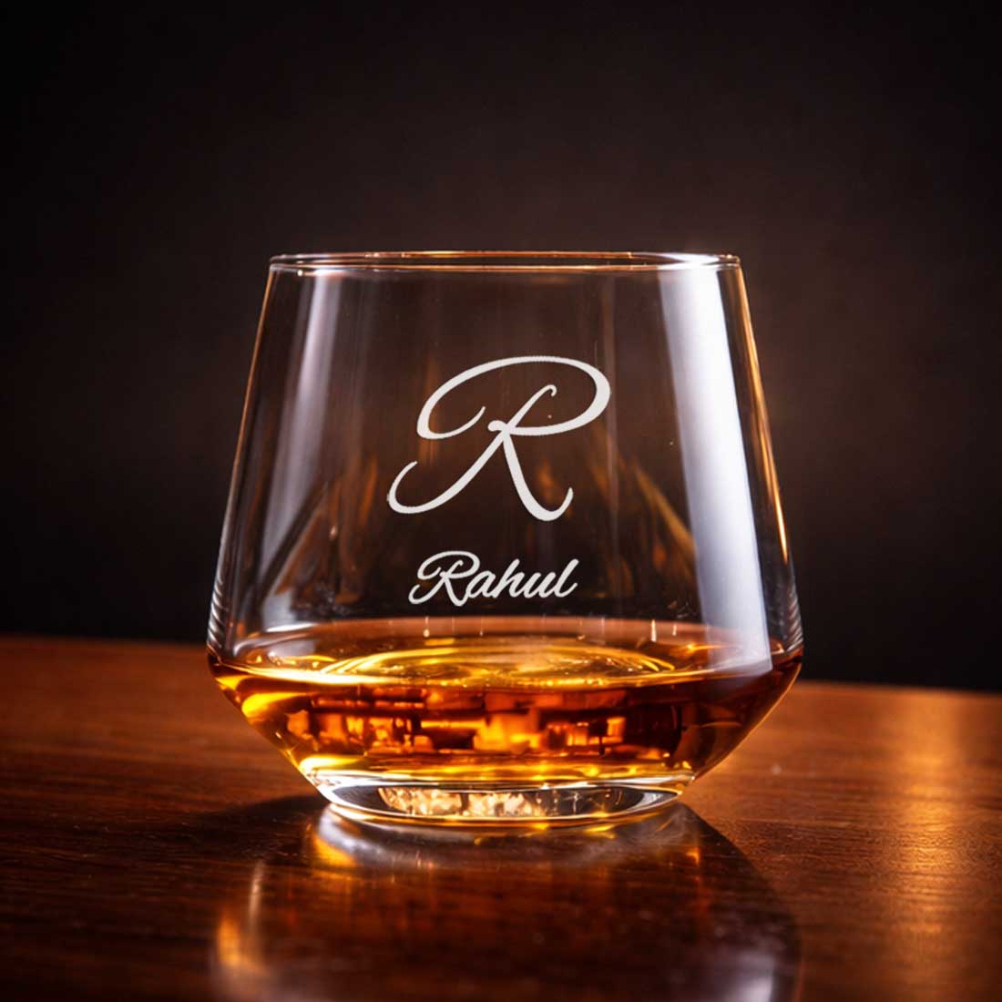 Nutcase Personalized Hexagon Whiskey Glass - Custom Engraved Modern Scotch Glass & Luxury Gift for Men