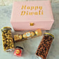 Diwali Gift Box with Custom Silver Coin Hamper Dry Fruits Silver Coin Chocolate & Candle