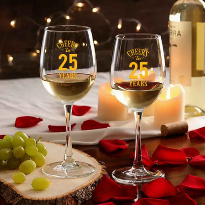 Personalized Wine Glasses Gift Set - Anniversary Gifts for Couples - Cheers