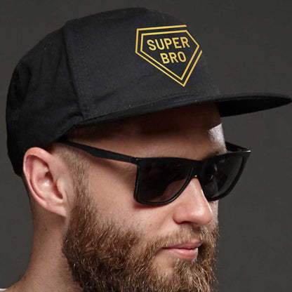 Raksha Bandhan Gift for Brother – Super Bro Black Cap with  Golden Acrylic Rakhi