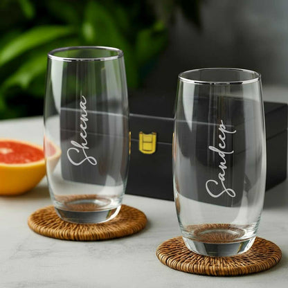 Personalized Tall Glass – Engraved Drinkware with Gift Box