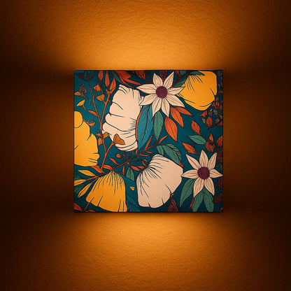 Designer LED Lamp – Floral Wall & Table Light | Soft Glow Night Lamp for Bedroom, Temple & Home Décor
