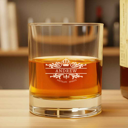 Personalize Your-Name Whiskey Glass - Gift for Boyfriend Husband Father