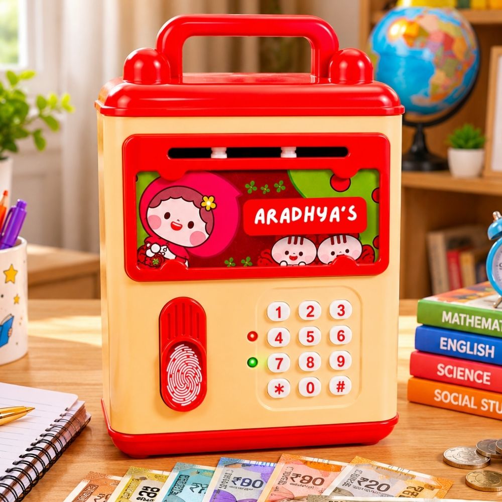 Custom ATM Piggy Bank for Kids with Music & Name Personalization | Birthday Gift & Return Gift