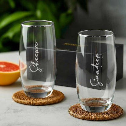 Personalized Tall Glass – Engraved Drinkware with Gift Box