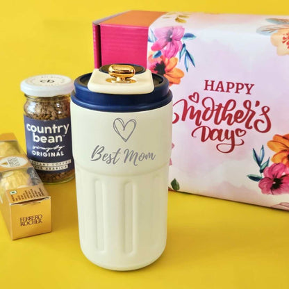 Mother’s Day Gift Box – Custom Temperature Controled Coffee Tumbler, 100% Arabica Coffee & Ferrero Rocher Chocolates