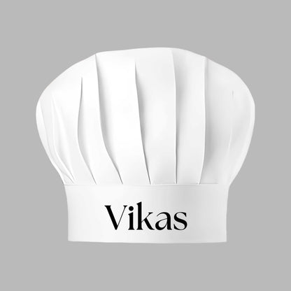 White Chef Hat - Personalize with Your Name