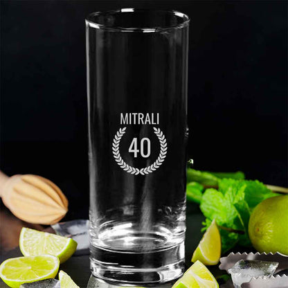 Personalized Tall Glass Engraved Name