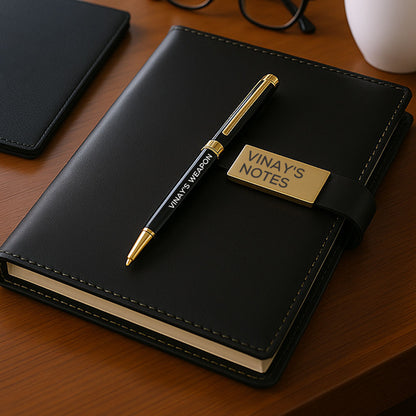 Custom Gift Set with Personalized Diary Pen and Passport Cover Sleeve