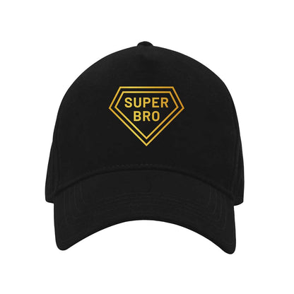 Raksha Bandhan Gift for Brother – Super Bro Black Cap with  Golden Acrylic Rakhi
