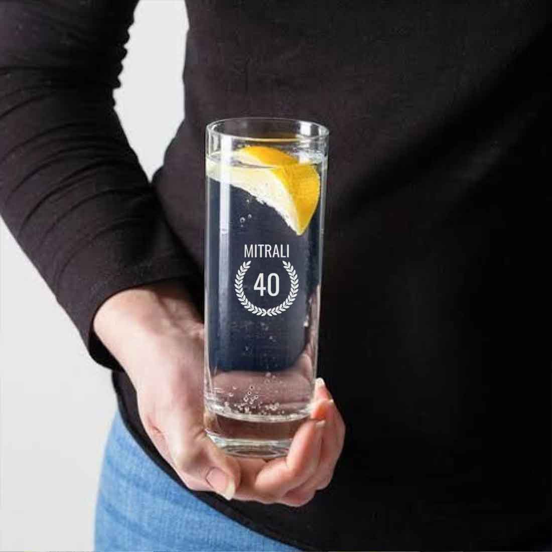 Personalized Tall Glass Engraved Name