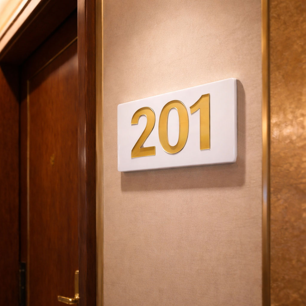 Professional Hotel & Villa Room Number Signs | Durable 3D Acrylic Room Number Board