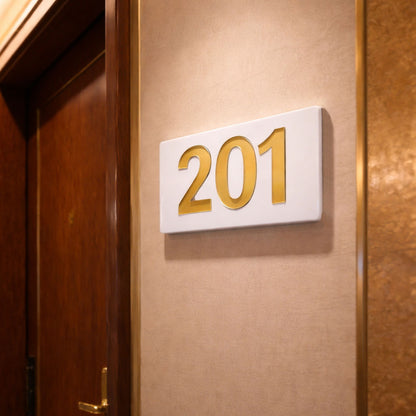 Professional Hotel & Villa Room Number Signs | Durable 3D Acrylic Room Number Board