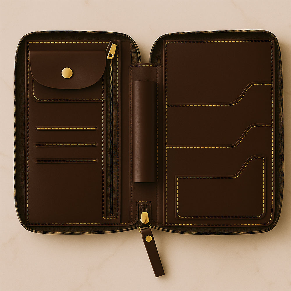 Custom Passport Wallet Travel Organizer with Luggage Tag