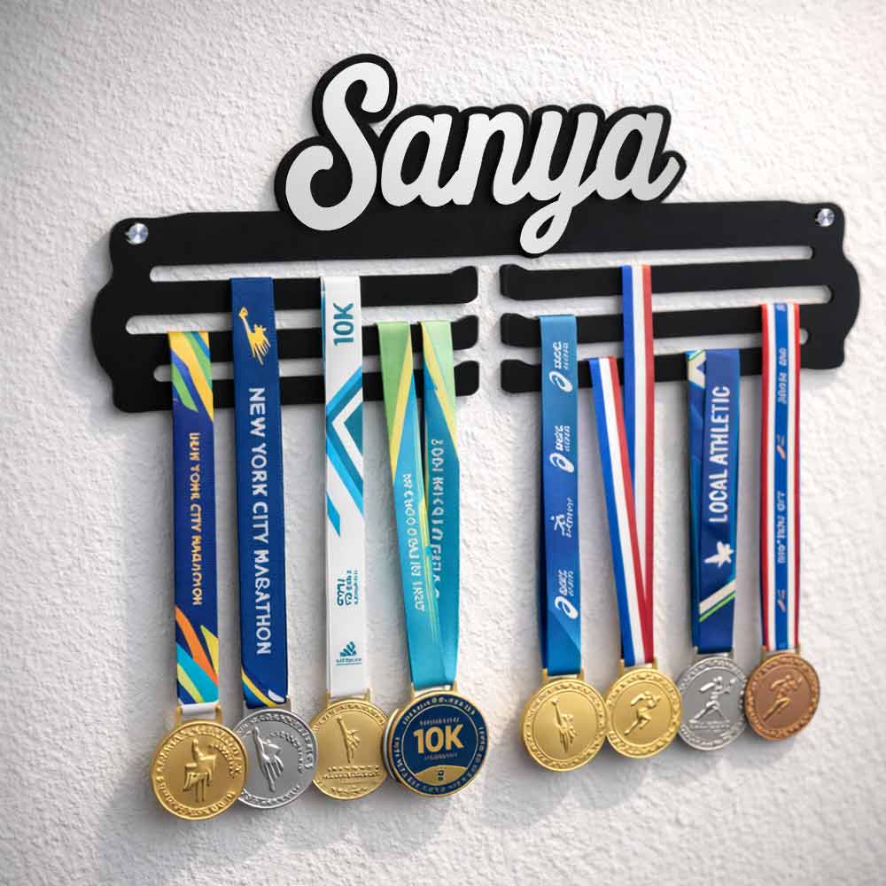 Personalized Medal Hanger with Name for Wall – Premium Medal Display Holder