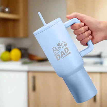 Father's Day Gift Insulated Tumbler with Lid,Straw - 1200ml Large Travel Mug for Dad