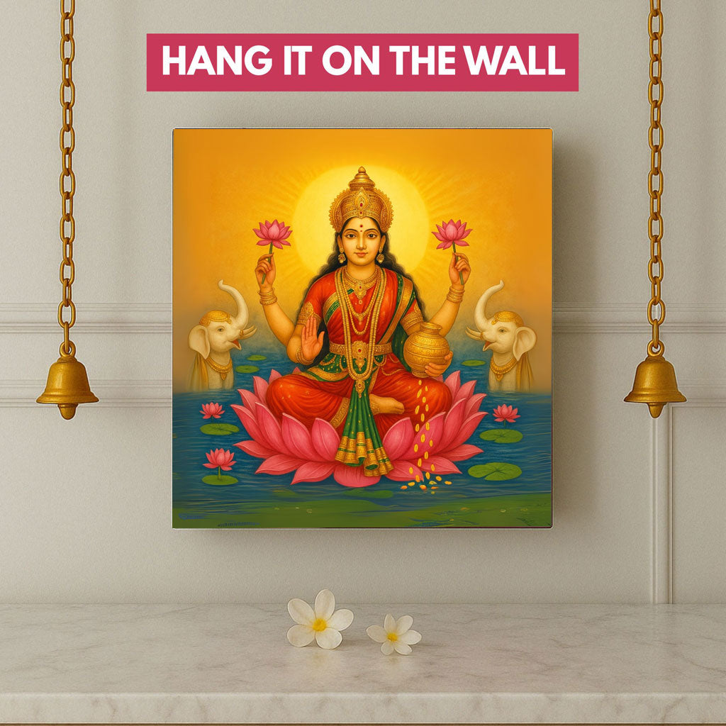 Goddess Laxmi Lamp Divine Light for Home Temple, Table or Wall Décor