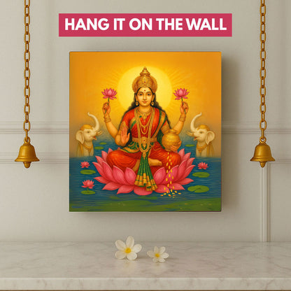 Goddess Laxmi Lamp Divine Light for Home Temple, Table or Wall Décor