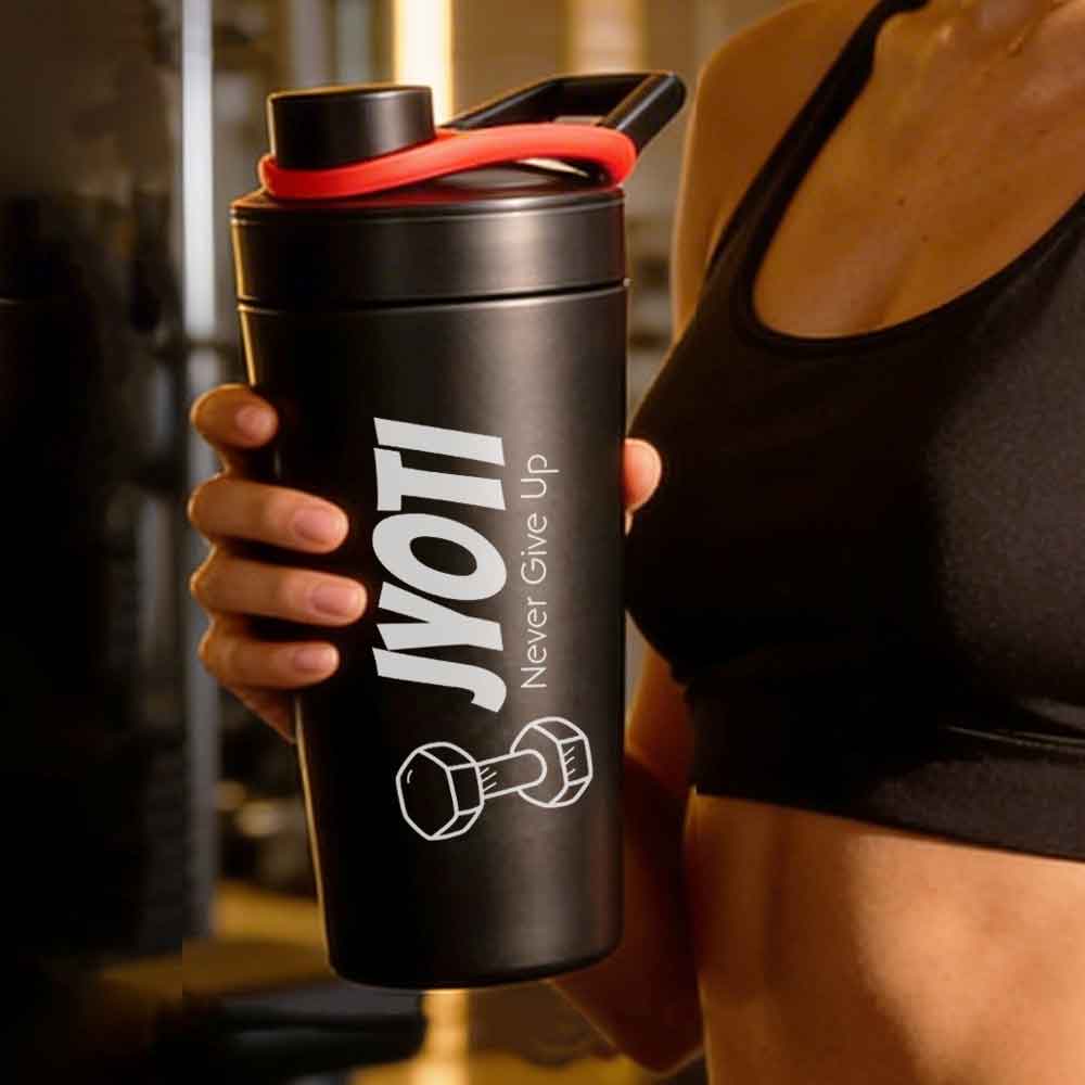 Personalized Protein Shaker for Gym Workout Custom Shake Mixer with Whisk Ball