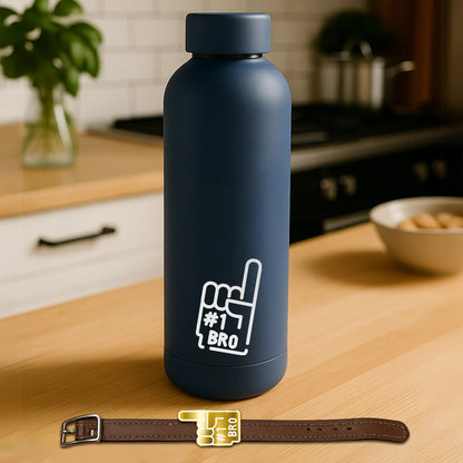 Double Insulated Bottle 500ml Gift for Brother  -  Raksha Bandhan Gift Stainless Steel Water Bottle Leakproof, BPA-Free | #1 Bro