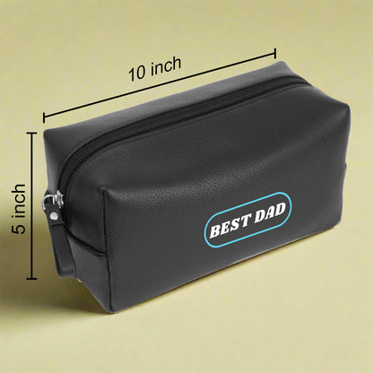 Gifts for Father's Day Travel Set, PU Leather Pouch, Passport Cover and Luggage Tag, World's Greatest Dad Design