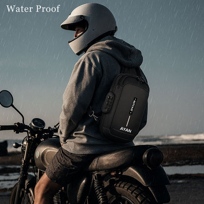 Anti-Theft Sling Bag for Men | Customized Crossbody Side Bag Waterproof Backpack with Built-in Lock & USB Charging Port