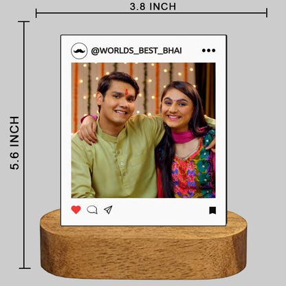 Personalized LED Lamp for Brother – Rakhi Gift 2025 | Unique Raksha Bandhan Gift Idea | Acrylic Night Light with Photo | Table Decor Lamp for Bhai
