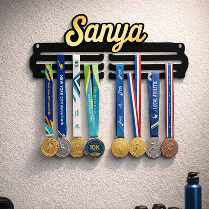 Personalized Medal Hanger with Name for Wall – Premium Medal Display Holder