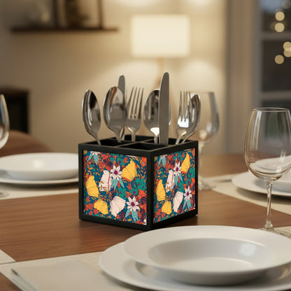 Cutlery Stand Spoon Holder Organizer for Dining Table - Autumn Leaves