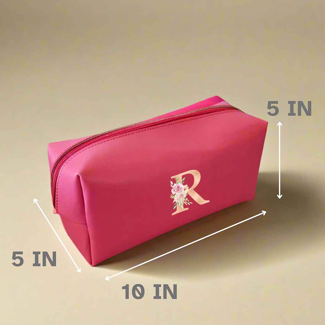 Mother’s Day Gift Box – Travel Combo Set for Mom (Passport Cover, Luggage Tag & Toiletry Bag in Pink PU Leather) - Floral Monogram