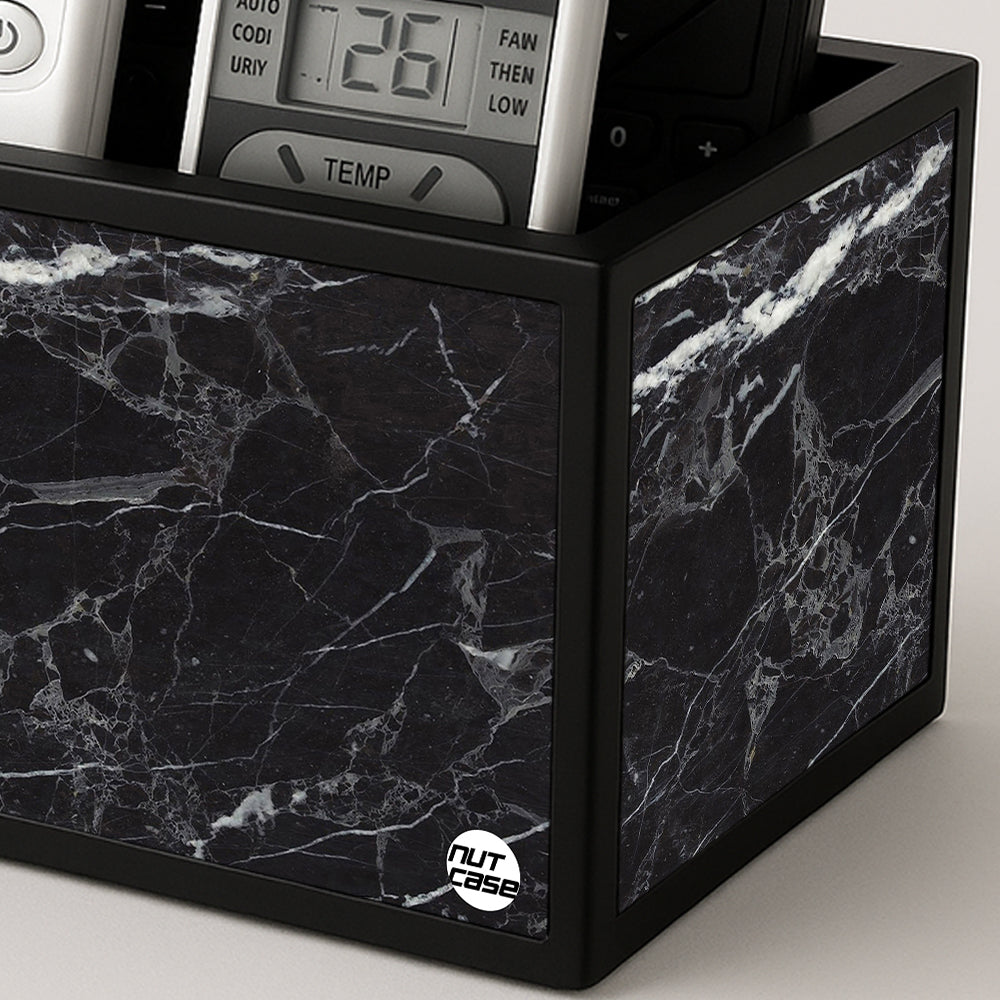 Black Remote Control Holder For TV / AC Remotes -  Marble Black