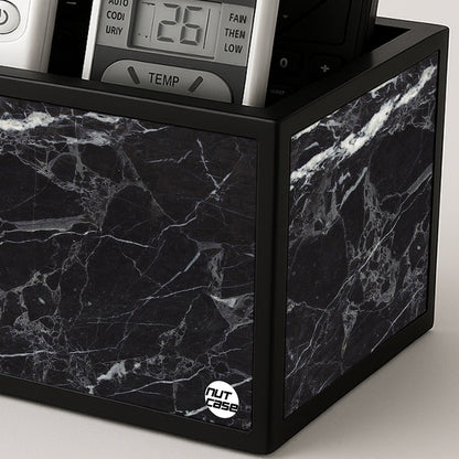 Black Remote Control Holder For TV / AC Remotes -  Marble Black