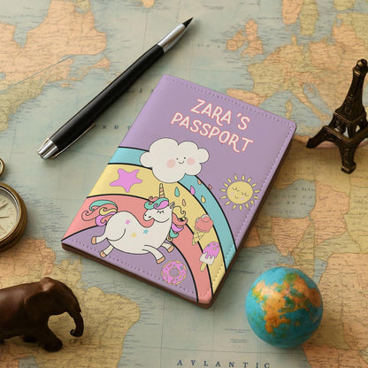 Nice Passport Cover for Gift - Unicorn Rainbows Sunshine