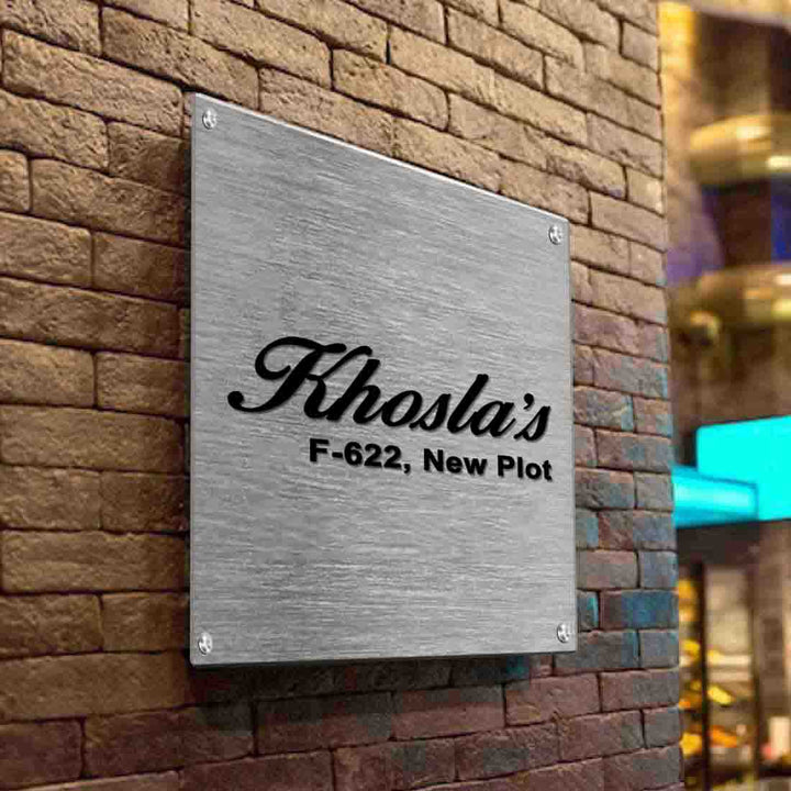 Buy Metal Name Plate for Home | Stainless steel name plates – Nutcase