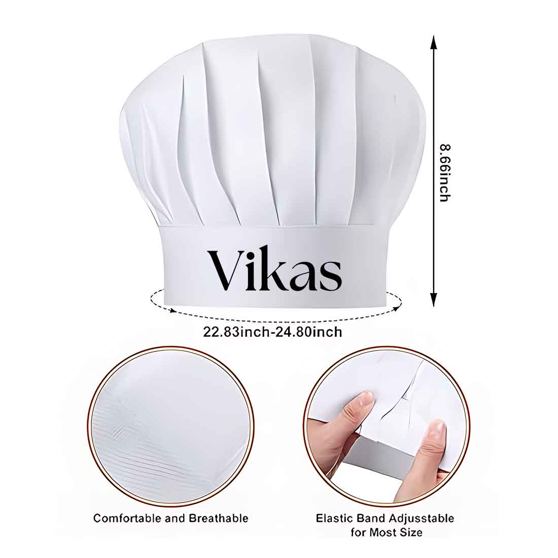 White Chef Hat - Personalize with Your Name