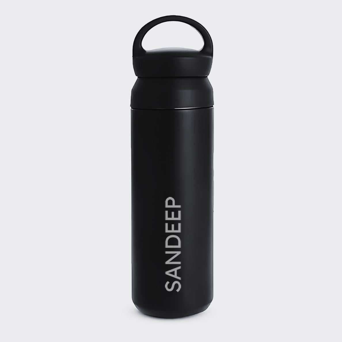 Personalized Insulated Water Bottle - Black Stainless Steel Thermos Bottle 500ml