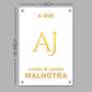 White Name Plate for Home - Premium Vertical Nameplate with Golden Debossed Details