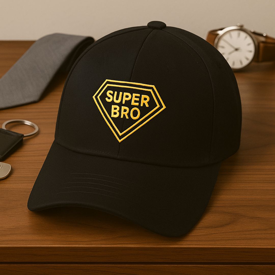 Raksha Bandhan Gift Brother Cap – Minimalist Cotton Cap with Adjustable Metal Strap | Super Bro