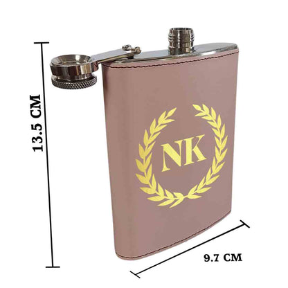 PU Leather Hip Flask With Name