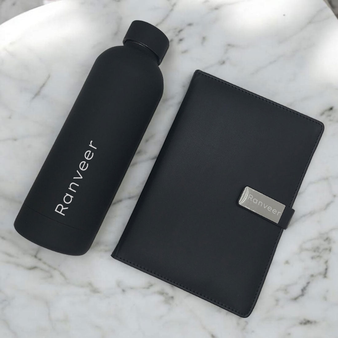 Personalized Teachers Day Present Gift Set with Pen for Teacher, Diary & Bottle