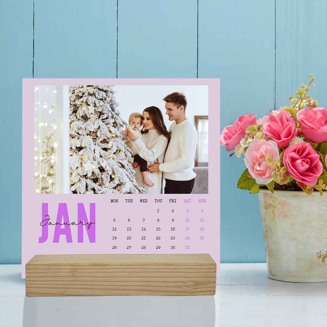 Nutcase Personalized Calendars with Pictures - Beautiful Calendars with Wooden Stand