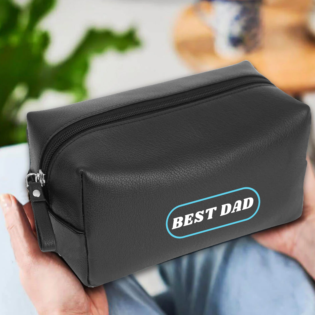 Gifts for Father's Day Travel Set, PU Leather Pouch, Passport Cover and Luggage Tag, World's Greatest Dad Design
