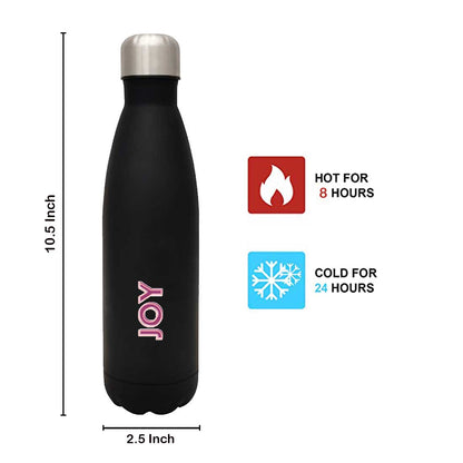 Custom Stainless Steel Water Bottle - Colored Name On Cola Shape Bottle 500ml - Set of 2